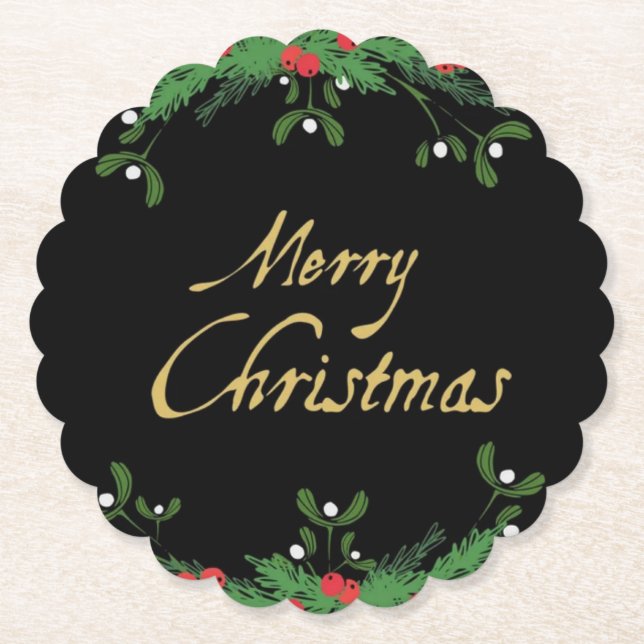 Christmas Frame Template Greeting Card  Underlägg Papper (Framsida)