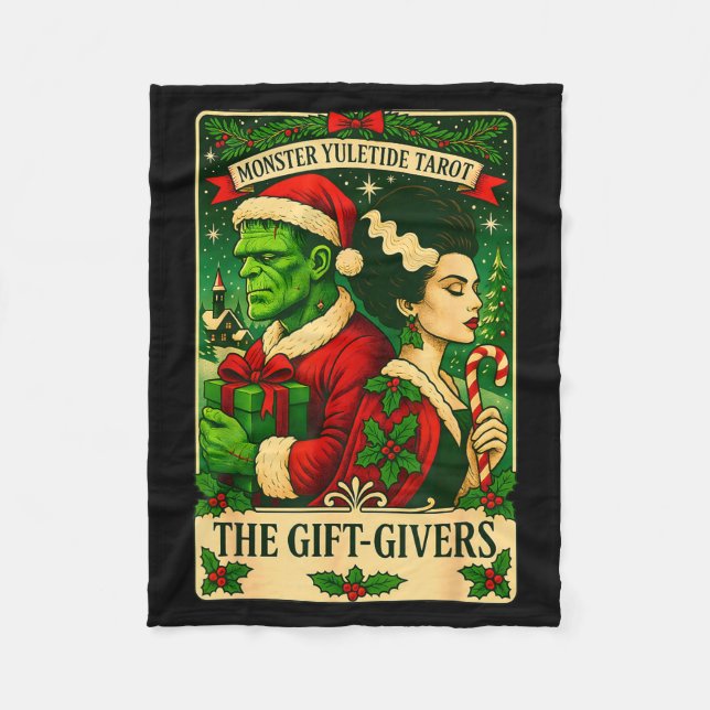Christmas Frankenstein And Bride The Lovers Tarot  Fleecefilt (Framsidan)