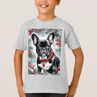 Christmas French Bulldog in the Snow T Shirt