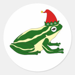 Christmas Frog Stickers Runt Klistermärke