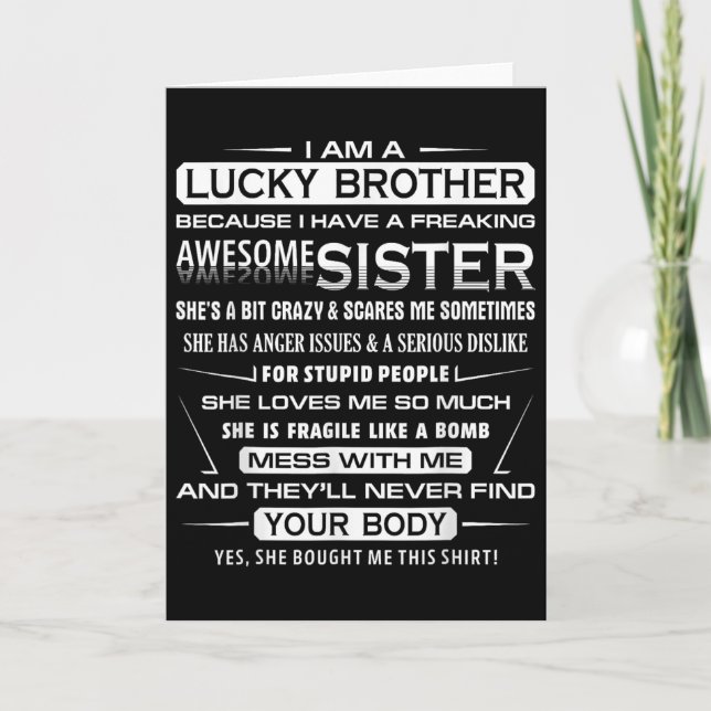 Christmas Fun For Brother From Sister 1  Kort (Framsida)