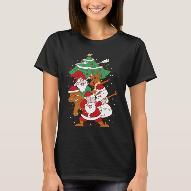 Christmas Fun Santa Deer Elf Ginger T Shirt (Framsida)