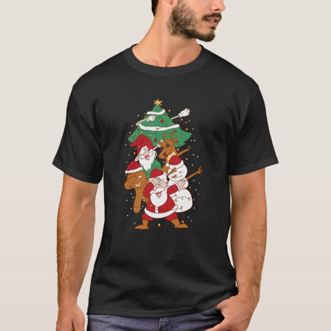 Christmas Fun Santa Deer Elf Ginger T Shirt (Framsida)