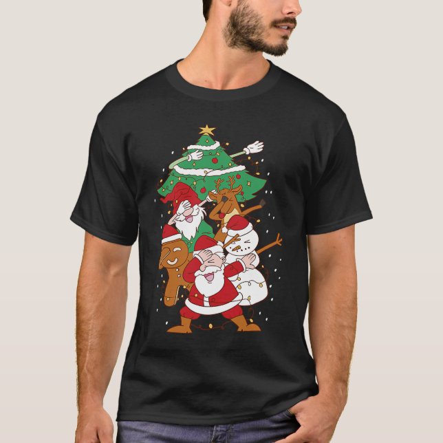 Christmas Fun Santa Deer Elf Ginger T Shirt (Framsida)