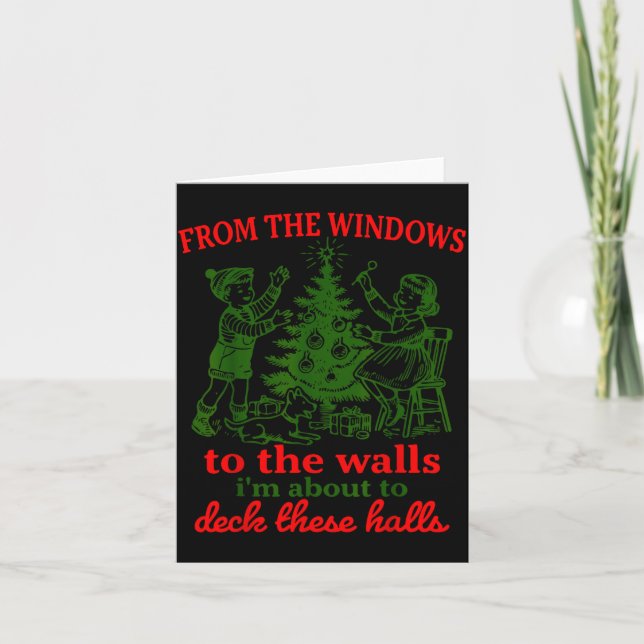 Christmas Funny From The Windows To The Walls Xmas Kort (Framsida)