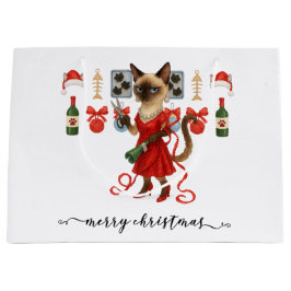 Christmas Funny Glam Siamese Cat Holiday 