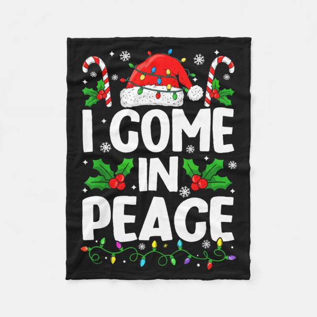 Christmas Funny I Come In Peace Couple Matching Me Fleecefilt (Framsidan)