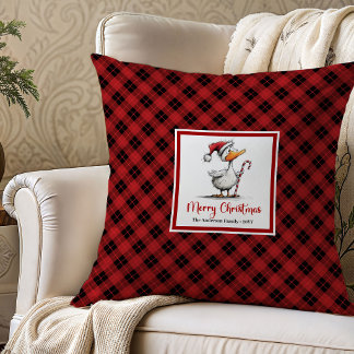 Christmas Funny Quirky Geese Throw Pillow Decor Kudde