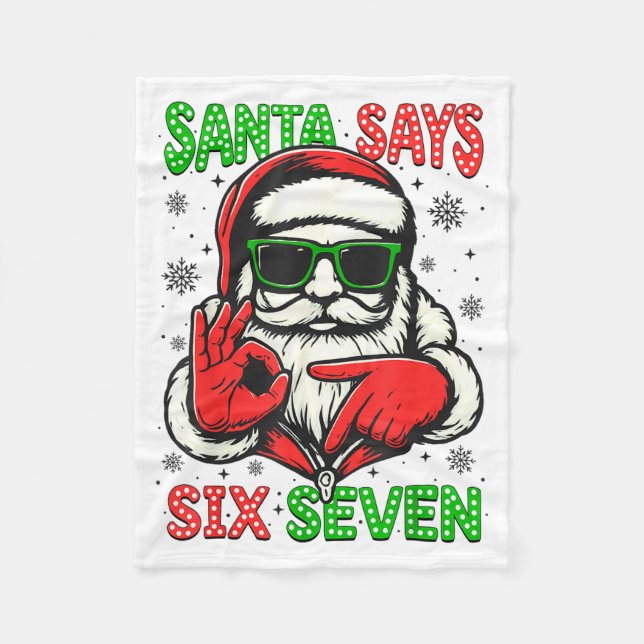 Christmas Funny Santa Says Six Seven 67 Meme Xmas  Fleecefilt (Framsidan)