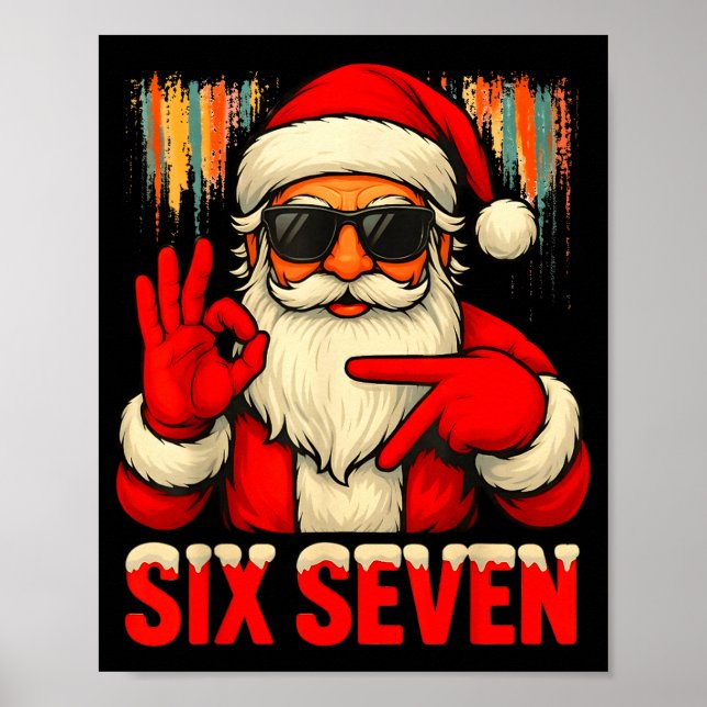 Christmas Funny Six Seven 6 7 Meme Santa Men Boys  Poster (Framsidan)