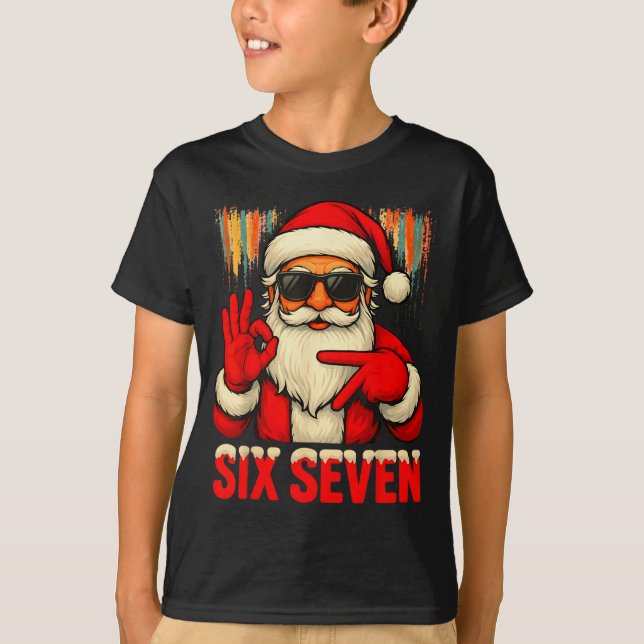 Christmas Funny Six Seven 6 7 Meme Santa Men Boys  T Shirt (Framsida)