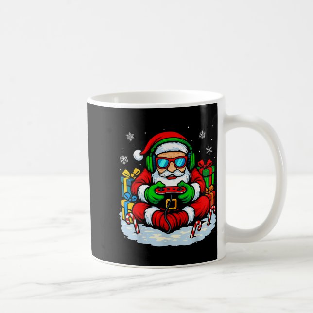Christmas Gamer Boys Video Game Xmas Funny Santa G Kaffemugg (Höger)
