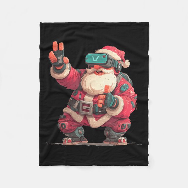 Christmas Gamer Look With This Cool Vr Santa Claus Fleecefilt (Framsidan)