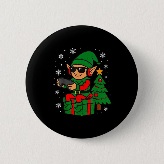 Christmas Gamer Retro Elf Funny Xmas Gaming Boys K Knapp (Framsida)