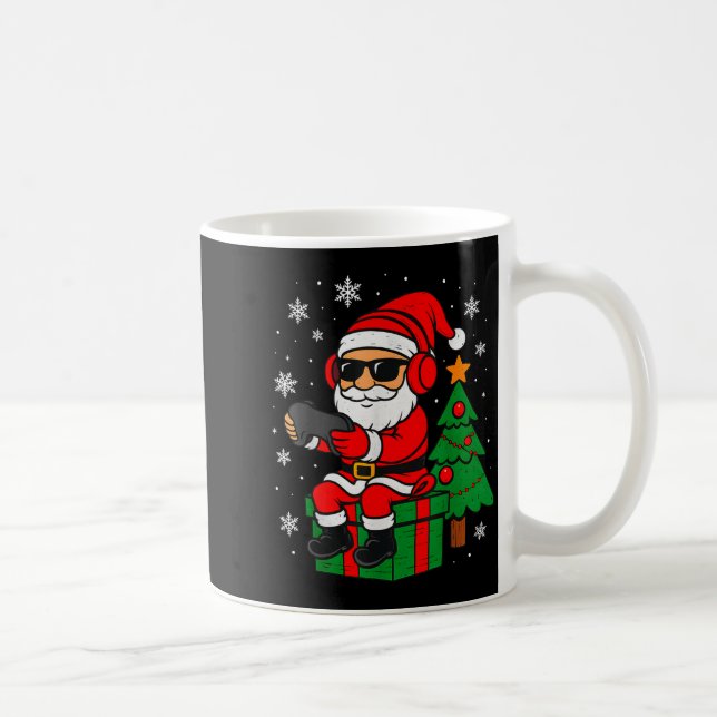 Christmas Gamer Retro Santa Funny Xmas Gaming Men  Kaffemugg (Höger)