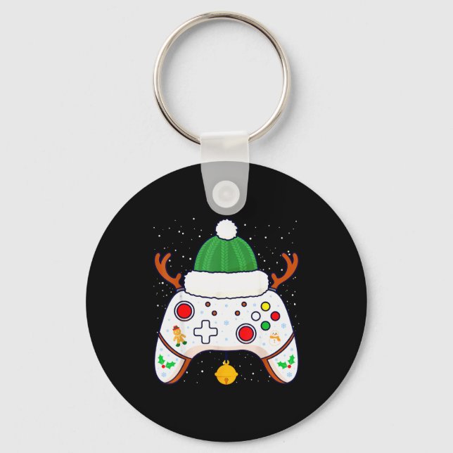 Christmas Gamer Video Game Controller Gamepad  Nyckelring (Framsida)