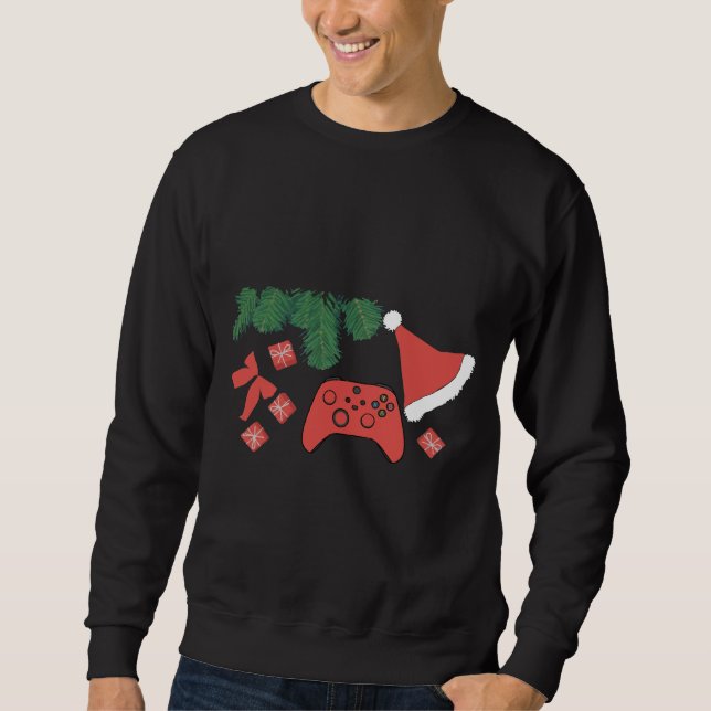 Christmas Gaming Controller Sweatshirt - Gamer Hol (Framsida)