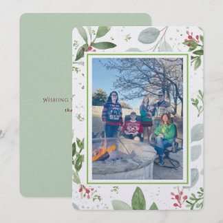 Christmas Garden Family Photo Julkort