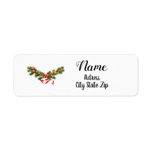 "CHRISTMAS "GARLAND" CHRISTMAS ADDRESS ETIKETT RETURADRESS ETIKETT
