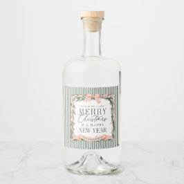 Christmas Garland Ribbon Frame Spritflaskor Etikett