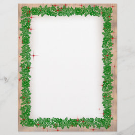 Christmas Garland with Faux Wood Stationery Brevhuvud