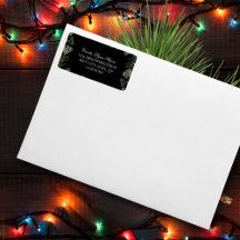 Christmas Garland with Holly Christmas Address