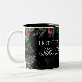 Christmas Garland with Holly Hot Cocoa Två-Tonad Mugg