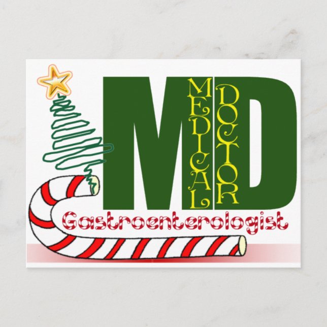CHRISTMAS GASTROENTEROLOGIST HELG VYKORT (Framsida)