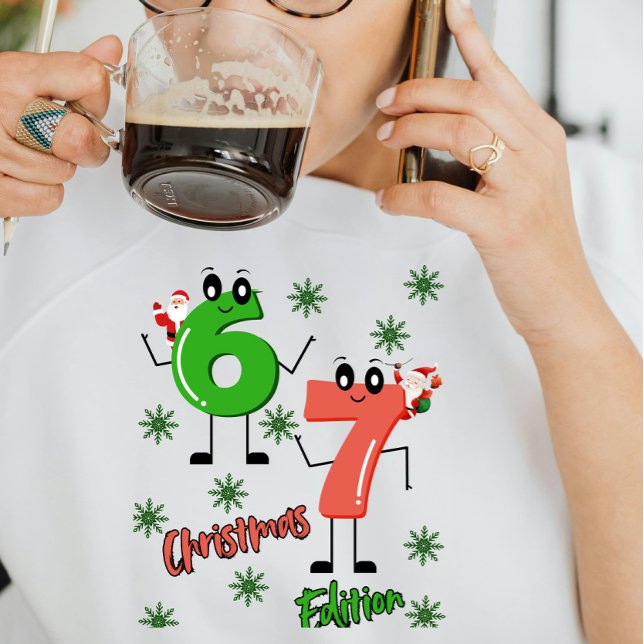 Christmas Gen Alpha 6 7 Meme Cartoon  T Shirt (Skapare uppladdad)
