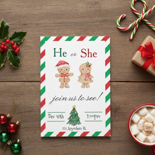Christmas Gender Reveal invitation Inbjudningar (Skapare uppladdad)