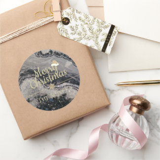 Christmas geode sticker runt klistermärke