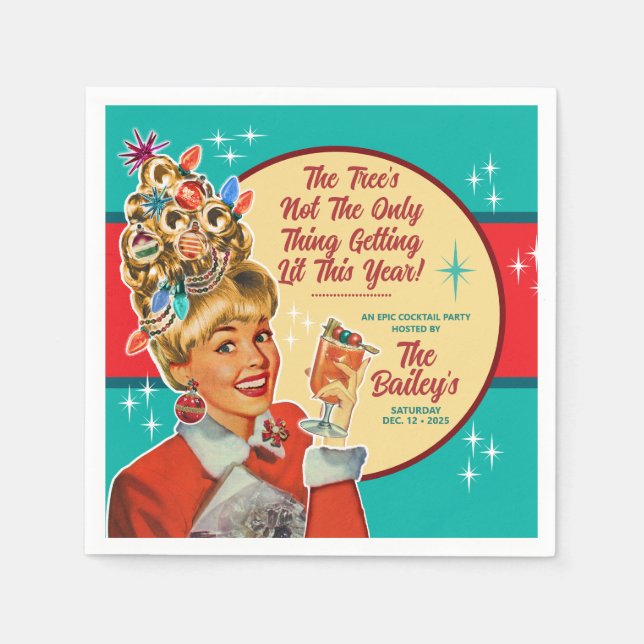 Christmas Getting Lit This Year Cocktail Napkins 1 Pappersservett (Framsidan)