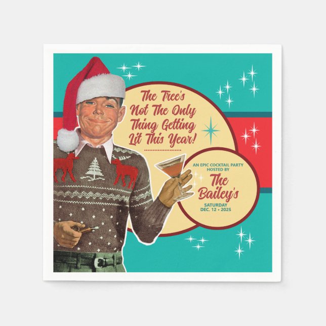 Christmas Getting Lit This Year Cocktail Napkins 2 Pappersservett (Framsidan)