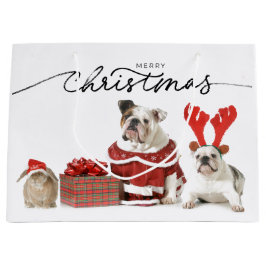 CHRISTMAS GIFT BAG BULLDOGS OCH RABBIT