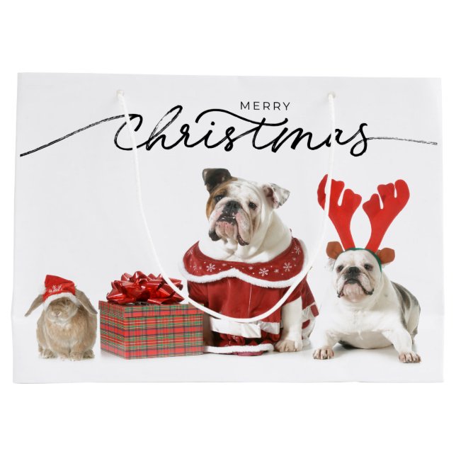 CHRISTMAS GIFT BAG BULLDOGS OCH RABBIT (Baksidan)