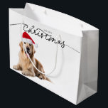 CHRISTMAS GIFT BAG GOLDEN RETRIEVER IN SANTA HAT<br><div class="desc">CHRISTMAS GIFT BAG GOLDEN RETRIEVER IN SANTA HAT ANPASSNINGSBAR STORLEK TILLGÄNGLIGA</div>