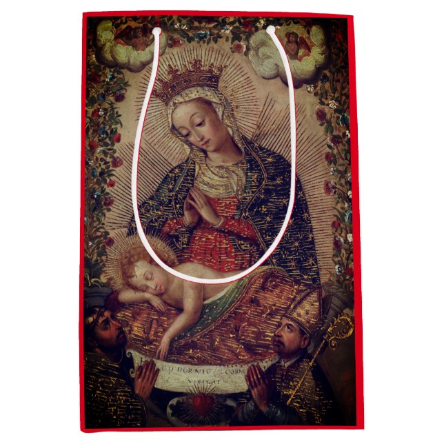 CHRISTMAS GIFT BAG RENAISSANCE MADONNA OCH BARN (Framsidan)