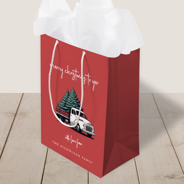 Christmas Gift Bag | Truck Holiday Present Bags (Skapare uppladdad)