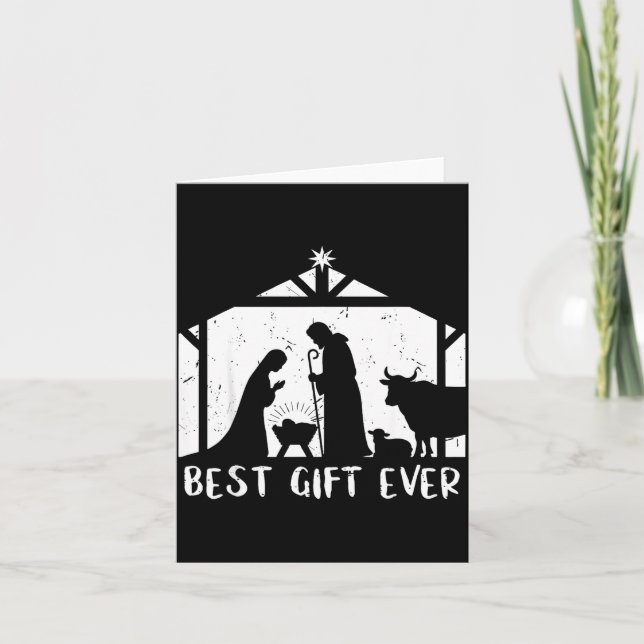 Christmas Gift Jesus Nativity Christian Men Women  Kort (Framsida)