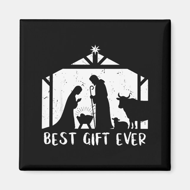 Christmas Gift Jesus Nativity Christian Men Women  Magnet (Framsidan)