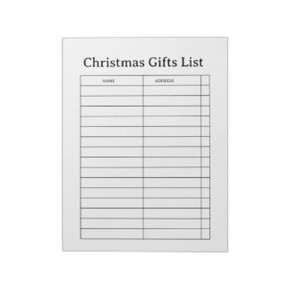 Christmas Gift List Notepad Anteckningsblock