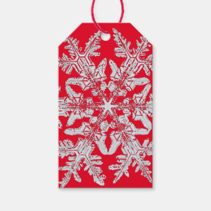 CHRISTMAS Gift Märkre BENTLEY SNOWFLAKE IN RED Presentetikett