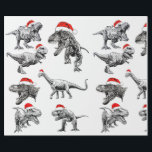 CHRISTMAS GIFT WRAP MED DINOSAURS MED SANTA HATS PRESENTPAPPER<br><div class="desc">CHRISTMAS WRAPPING PAPPER</div>
