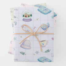 Christmas Gift Wrap with Festive Holiday Patterns