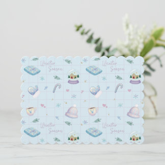 Christmas Gift Wrap with Festive Holiday Patterns Inbjudningar