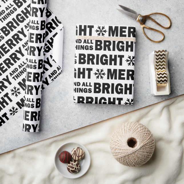 Christmas Gift Wrapping Paper | Merry and Bright Presentpapper (Hantverk)