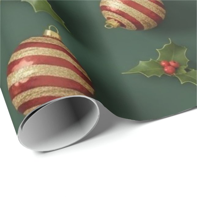 Christmas Gifts & Ornaments Seamless Pattern Presentpapper (Rullad Hörn)