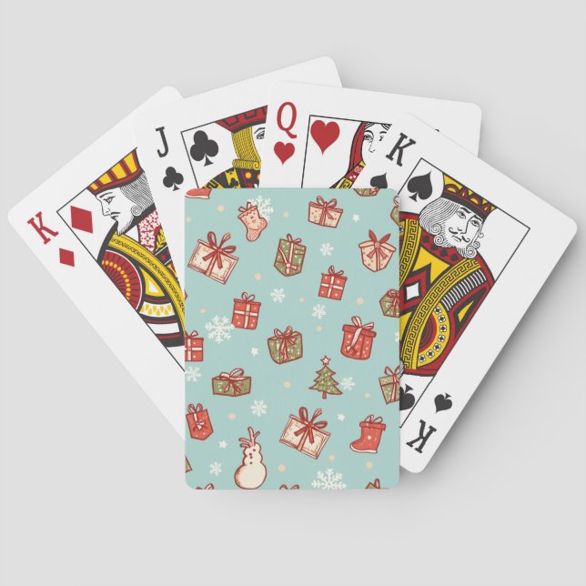 Christmas Gifts Pattern Card Games Casinokort (Baksidan)