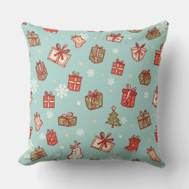 Christmas Gifts Pattern Throw Pillows Kudde