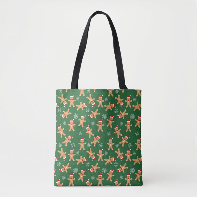 Christmas Gingerbread Baby Cookies Print Tote Bag Tygkasse (Framsida)